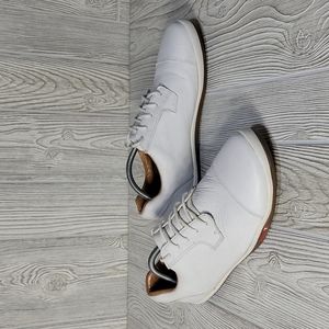 True Linkswear Stealth All White Leather Golf Shoes, Men's 10